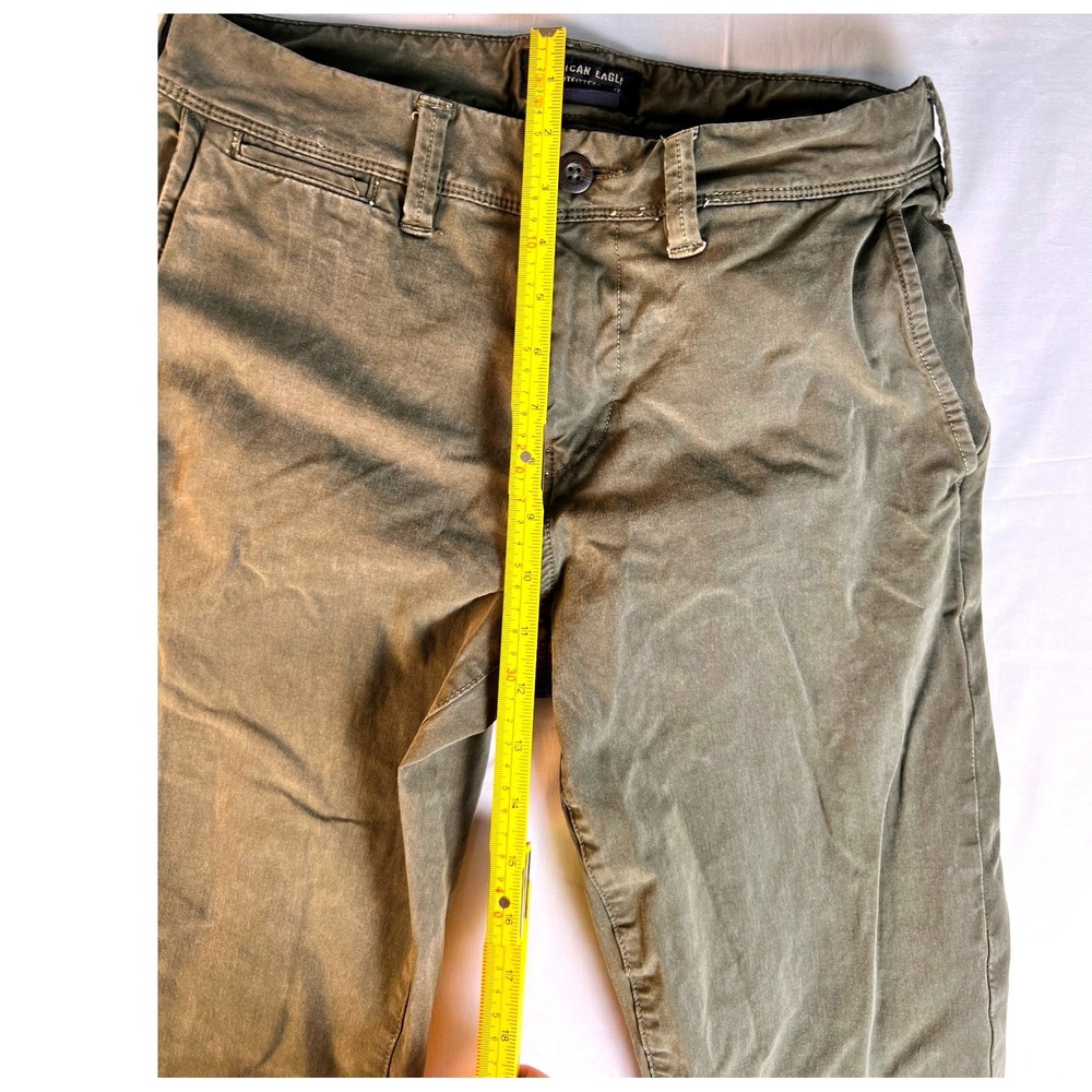 American Eagle Chino Pants Womens 16 Olive Green Good 360 Extreme Flex Slim - Picture 8 of 12